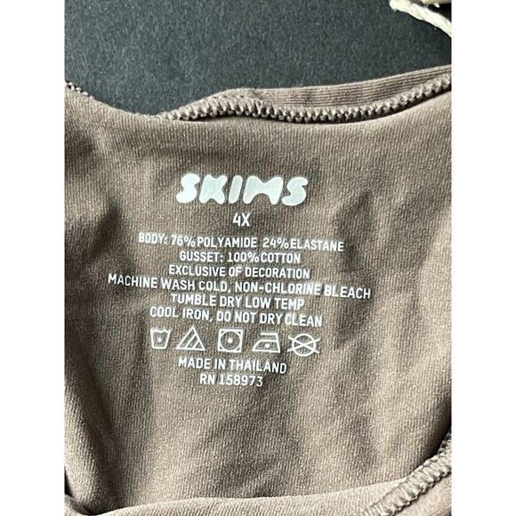 Skims Thong Underwear Womens Size 4x Umber Stretch Lingerie (2) New - Picture 4 of 9